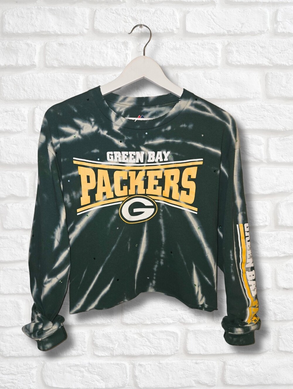 Green Bay Packers Crop Top W/Rhinestones